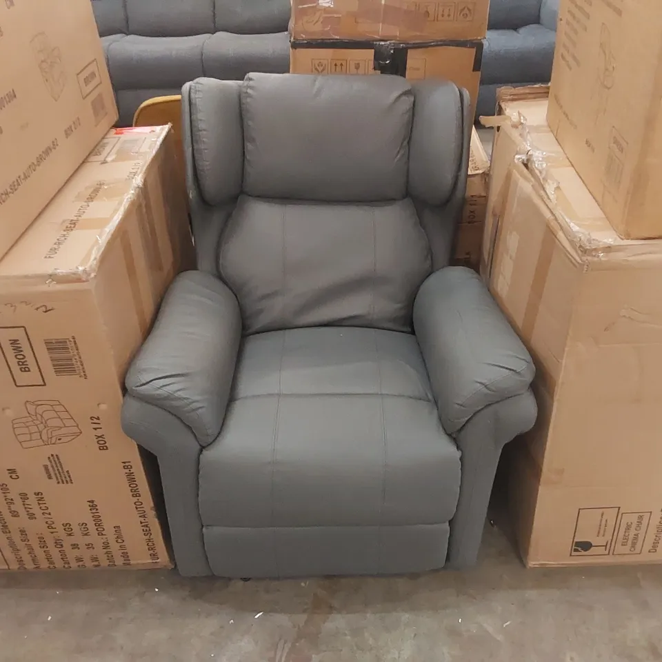 DESIGNER FAUX LEATHER MANUAL RECLINER ARMCHAIR 