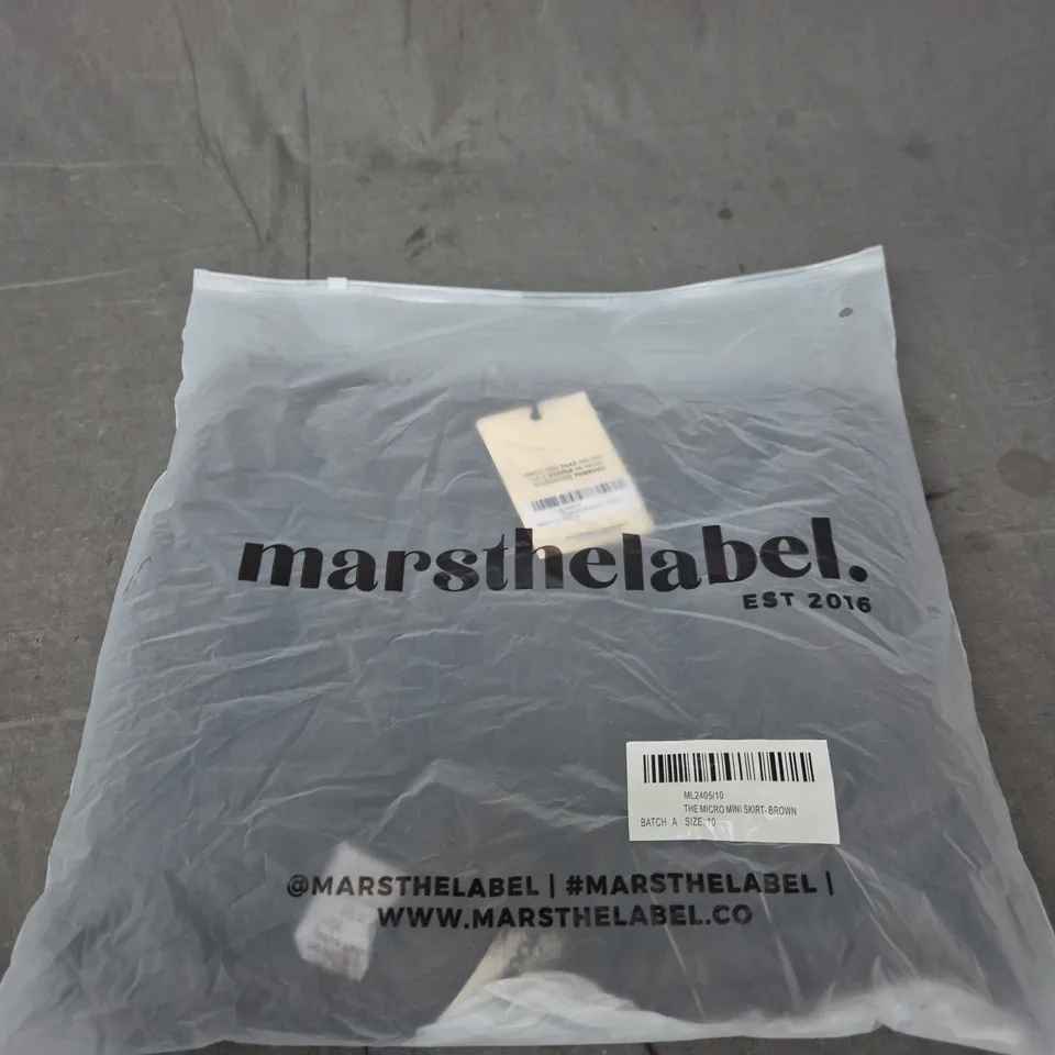 MARSTHELABEL THE MICRO MINI SKIRT - BROWN, UK 10