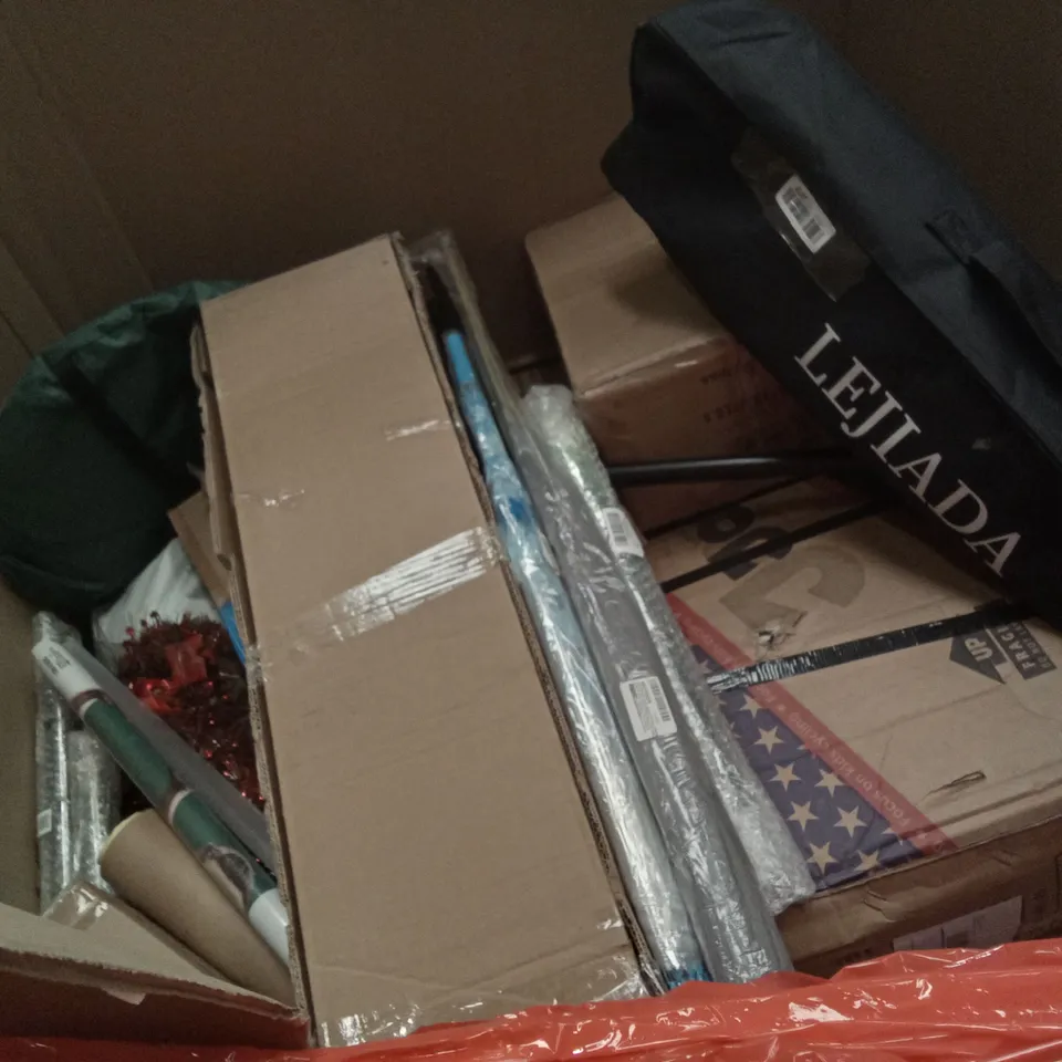 PALLET OF ASSORTED ITEMS INCLUDING KIDS TRICYCLE, HUANUO LAP DESK, TPE YOGA MAT, CELTIC POSTER, DOMISL FOLDING BRACKETS, KEYLITOS DEHUMIDIFIER