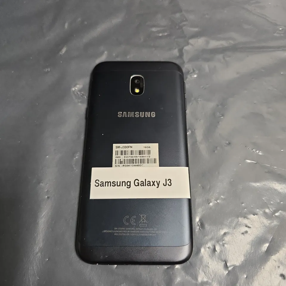 SAMSUNG GALAXY J3 SMARTPHONE – BLACK – CRACKED FRONT SCREEN