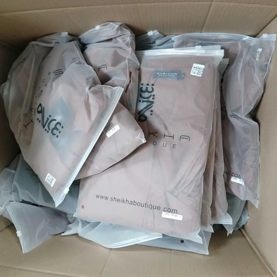 APPROXIMATELY 30 BAGGED SHEIKA BOUTIQUE CLOTHING ITEMS IN VARIOUS STYLES AND SIZES