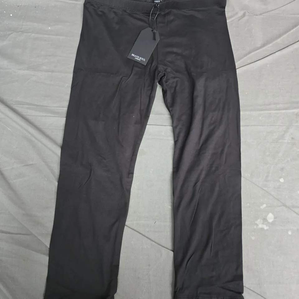 BRAVE SOUL LONDON BLACK CAPRI LEGGINGS, SIZE L (3/4 LENGTH)