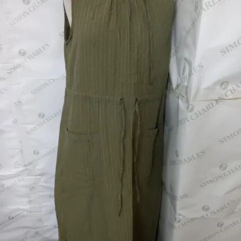 NOBODYS CHILD VITA MIDI DRESS IN GREEN STIPE - UK 8