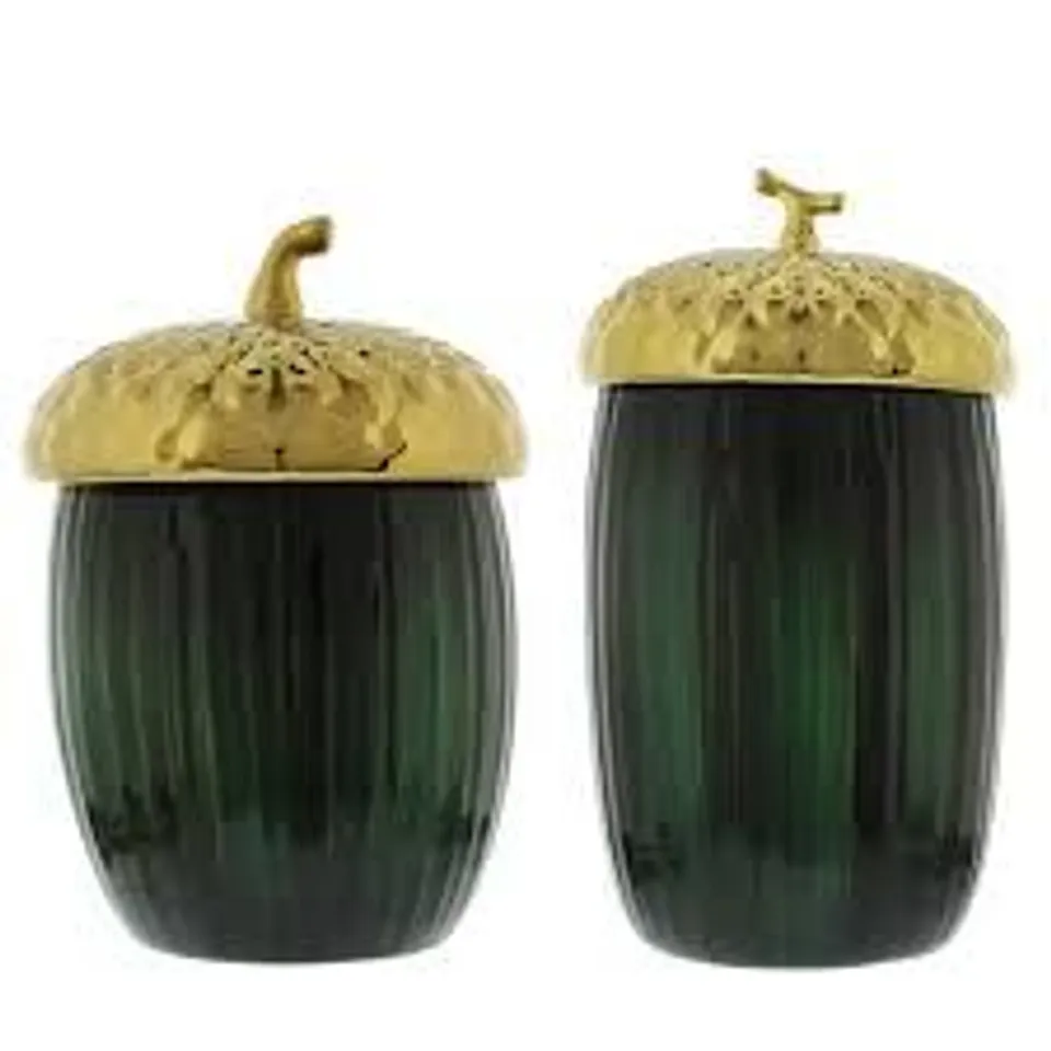 OTTERS BROOK SET OF 2 ACORN JARS