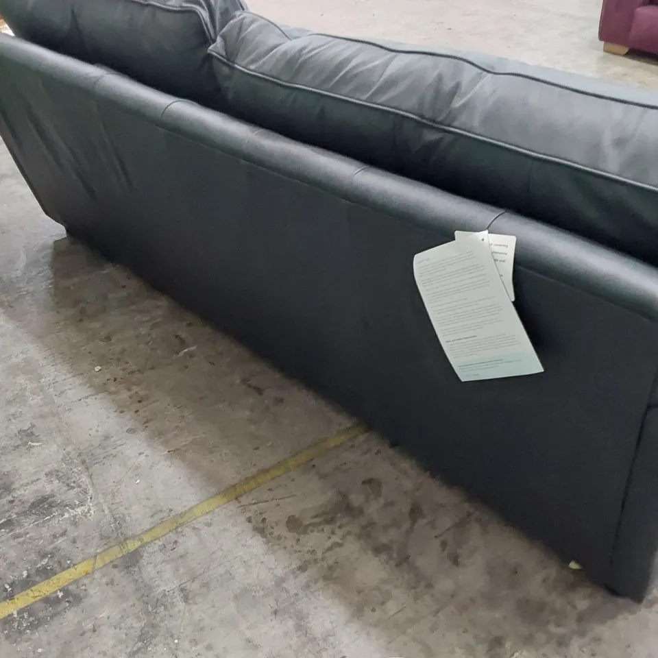 QUALITY BRITISH DESIGNER LOUNGE Co. FOUR SEATER SOFA CHARCOAL LEATHER 