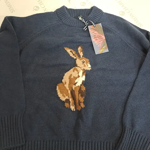 JOULES NAVY RABBIT THICK JUMPER - UK 10