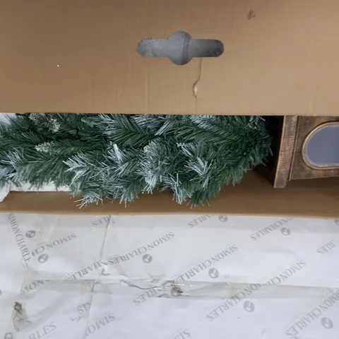 SET OF 2 4FT PRE-LIT FROSTED POTTED TREES