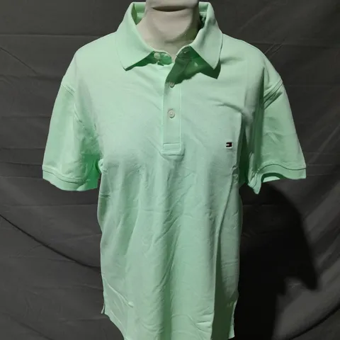 TOMMY HILFIGER MINT GEL SLIM POLO SIZE LARGE