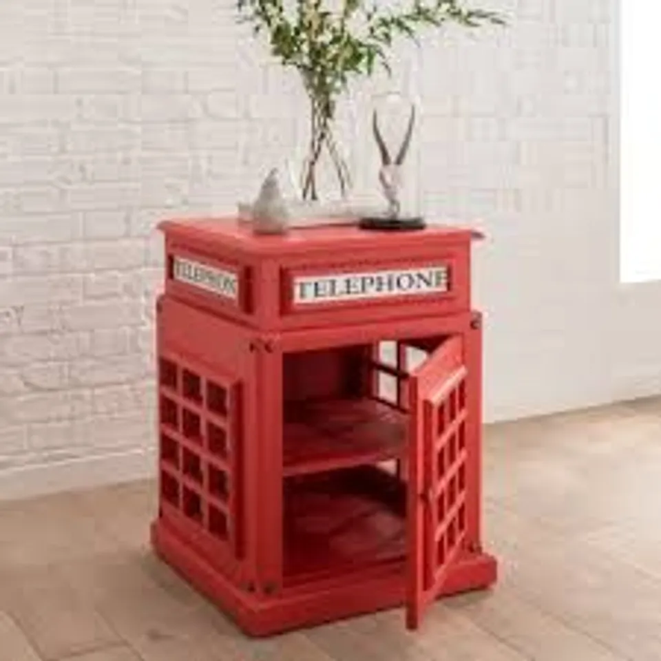 BOXED HOMESDIRECT365 UNIQUE RED SIDE TABLE 