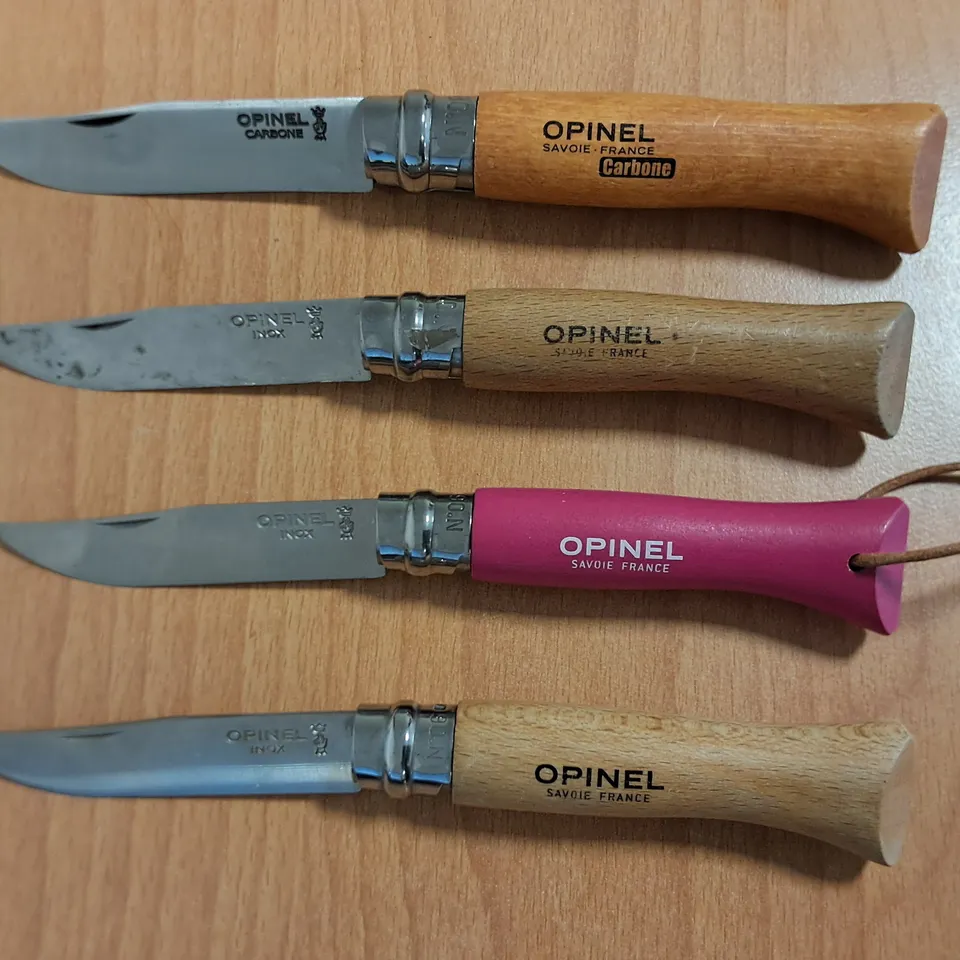 LOT OF 4 OPINEL FOLDING KNIFES