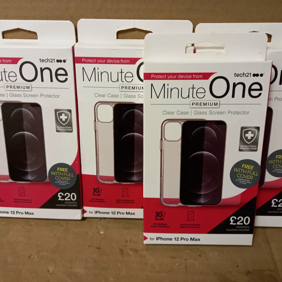 LOT OF 4 MINUTE ONE CLEAR CASES FOR IPHONE 12 PRO MAX