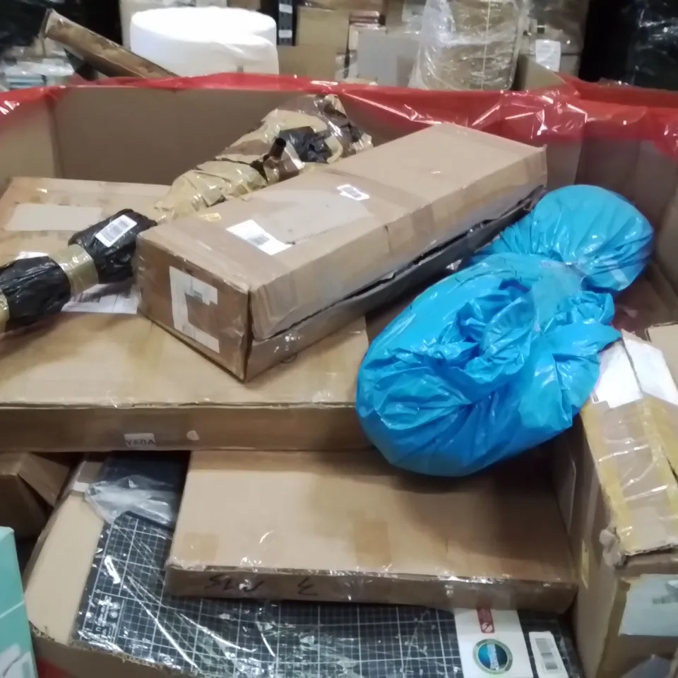 PALLET OF ASSORTED HOUSEHOLD GOODS AND PRODUCTS TO INCLUDE;ELECTRIC FLOOR HEATING SYSTEM,RETRACTABLE SAFETY GATE,CUPCAKE STAND 