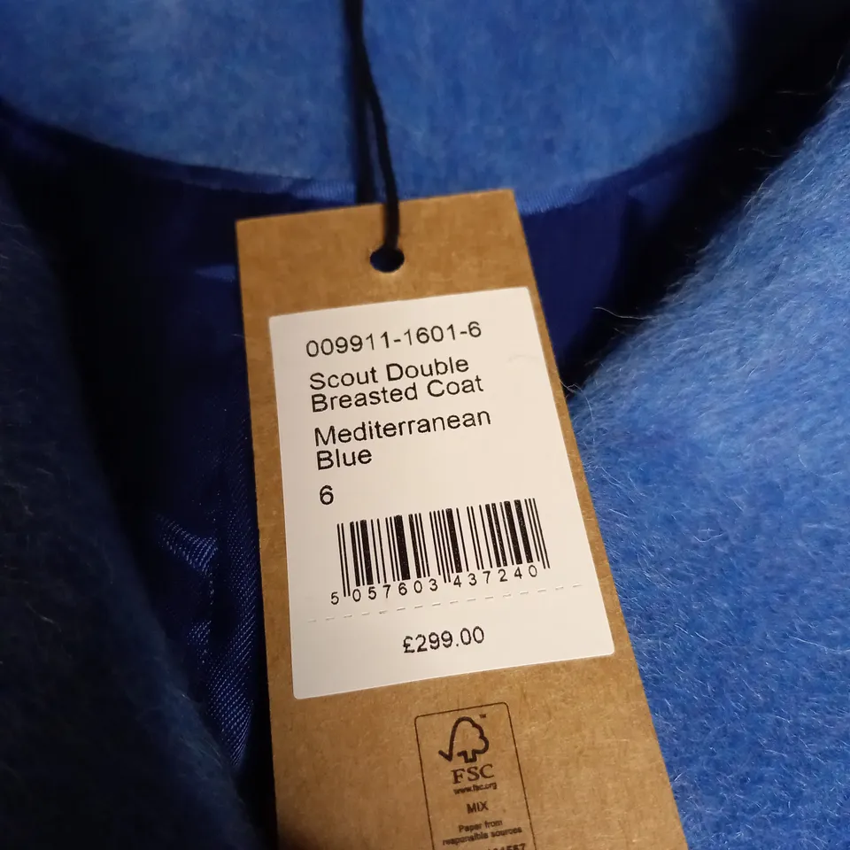 HUSH SCOUT DOUBLE BREASTED COAT SIZE 6