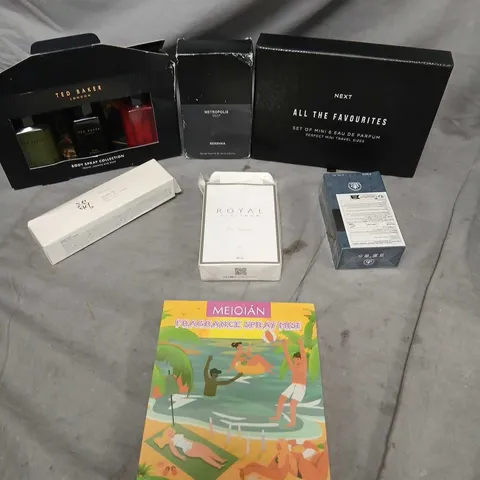 TEN ASSORTED BOXED FRAGRANCES TO INCLUDE; NEXT, TED BAKER, ORIS MIMOSA AND BERSHKA