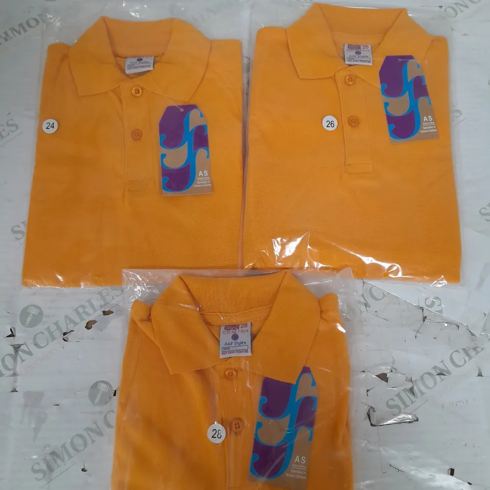 BOX OF APPROX. 80 AS SCHOOL WEAR BOYS POLO SHIRTS IN DIFFERENT SIZES TO INCLUDE - EU 28 - EU 26 - EU 24 ETC