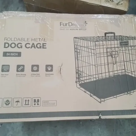 FOLDABLE METAL DOG CAGE 24INCH