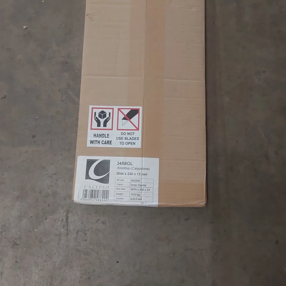 BOXED CALYPSO 3458GL WORKTOP - GREY CRYSTAL COLOUR - 2044 x 230 x 12mm