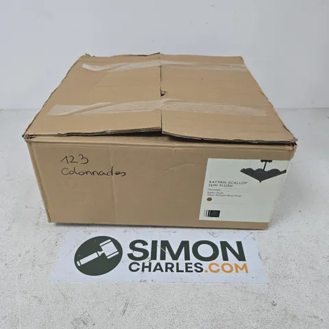 BOXED JOHN LEWIS RATTAN SCALLOP SEMI FLUSH