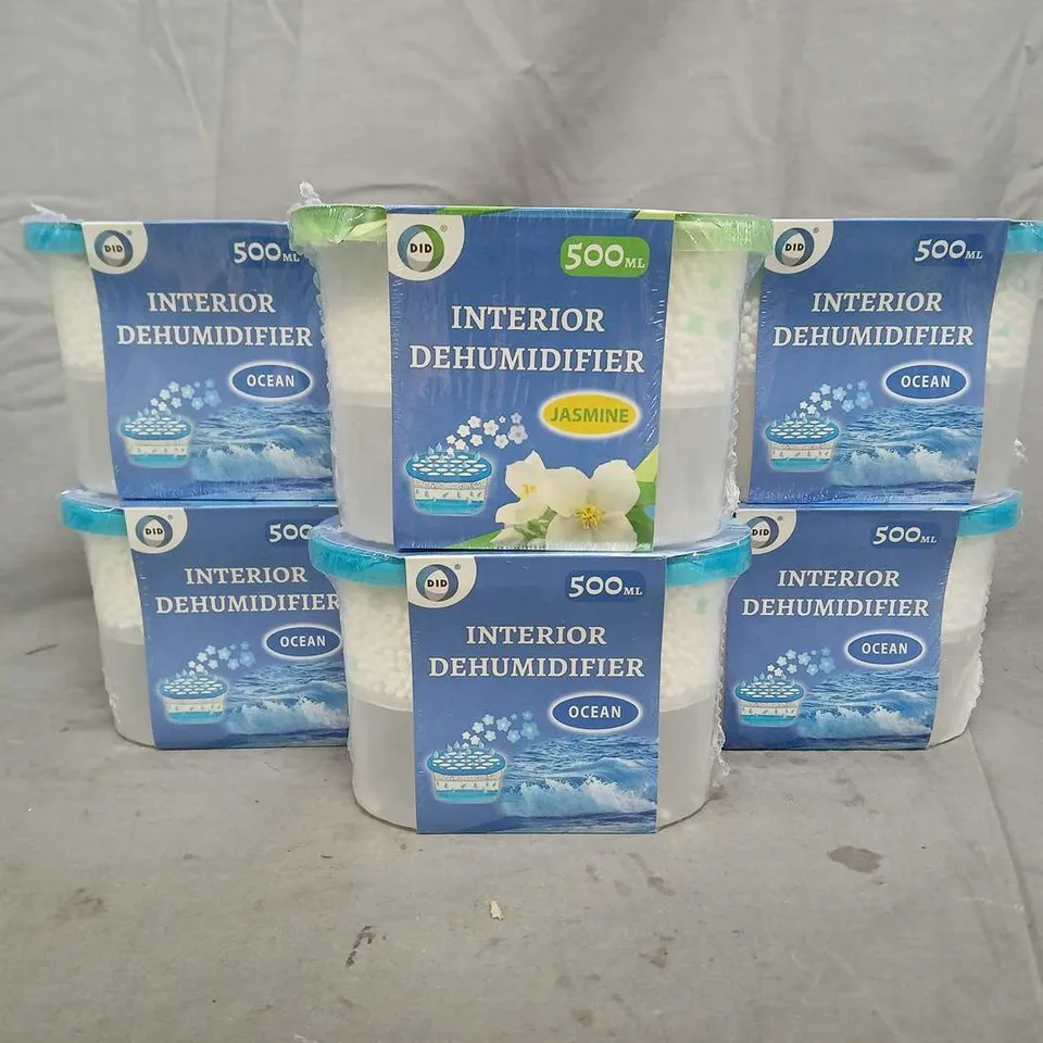 BOX OF APPROXIMATELY 6 ASSORTED INTERIOR DEHUMIDIFIERS - SCENTS VARY