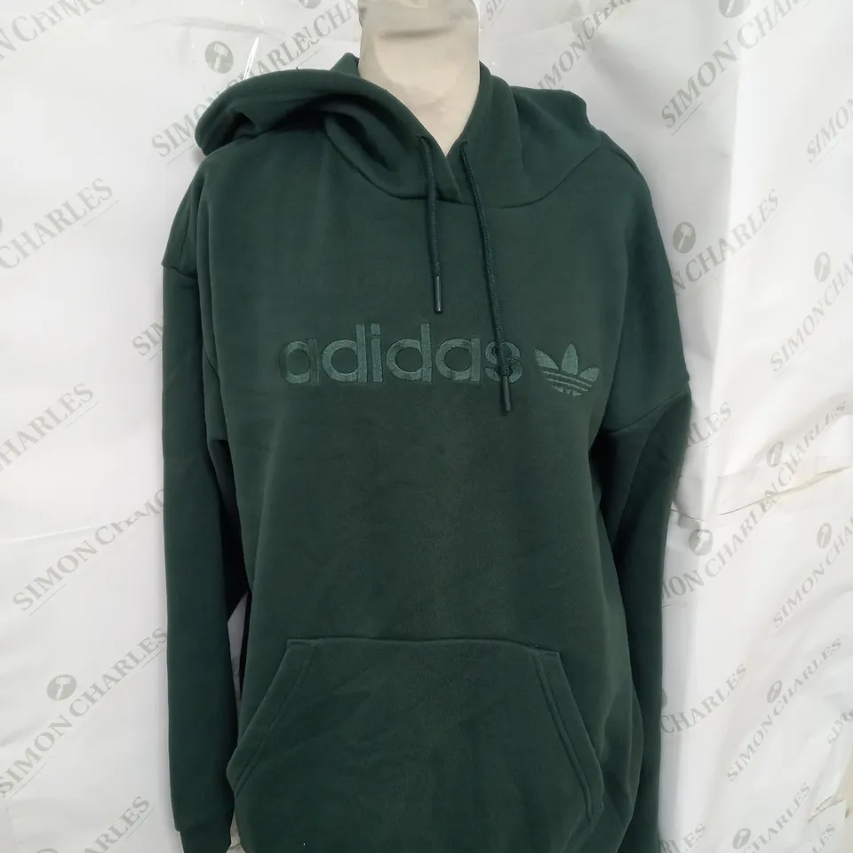 ADIDAS EMBROIDERED HOODIE IN FOREST GREEN SIZE 12