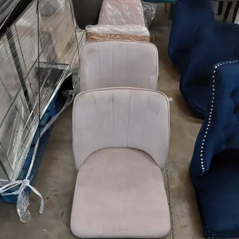 4 X ASSORTED UPHOLSTERED DINING CHAIR SEATS - PINK