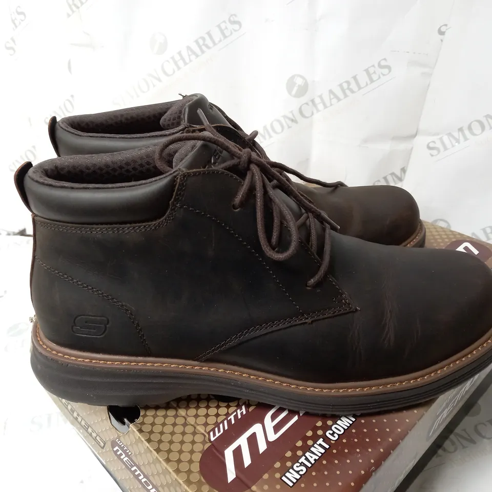 SKECHERS LEATHER BOOTS CHOCOLATE SIZE 10