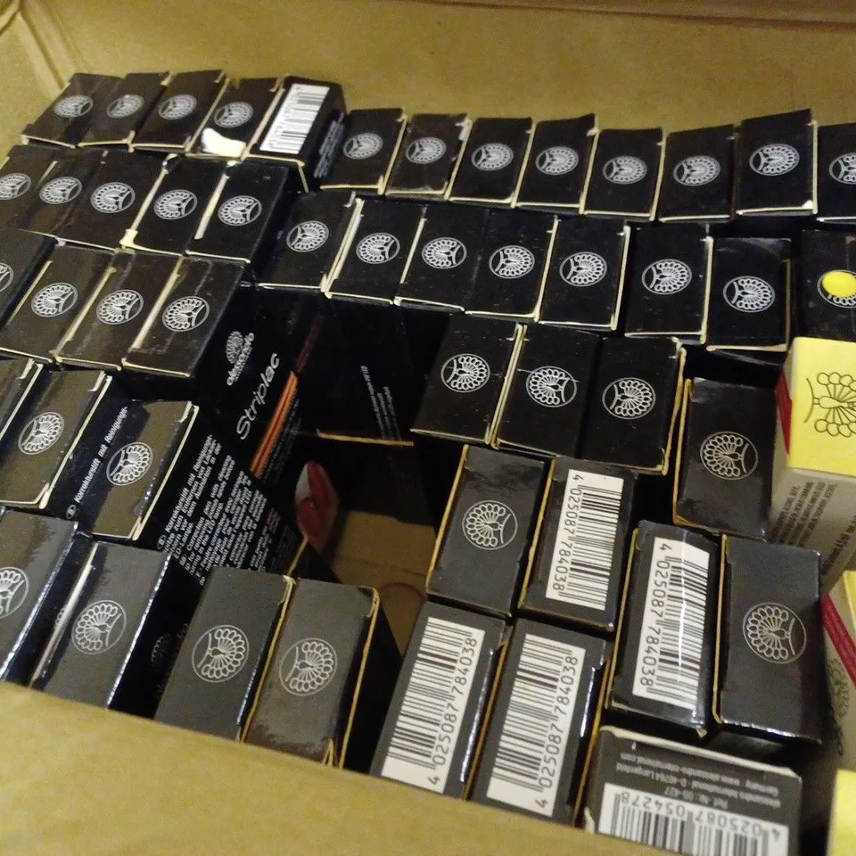 BOX OF APPROX 40 ALESSANDRO STRIPLAC UV LED NAIL POLISH CORRECTING PENS
