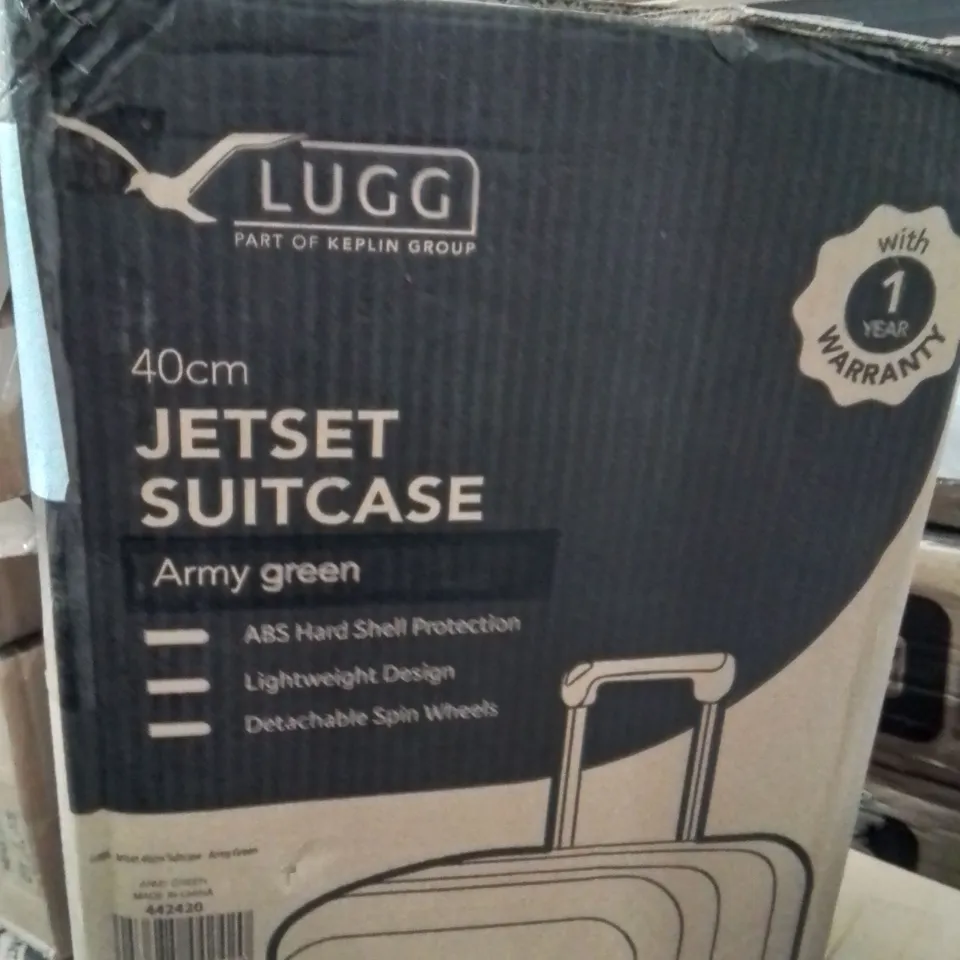 BOXED LUGG 40CM JETSET SUITCASE ARMY GREEN