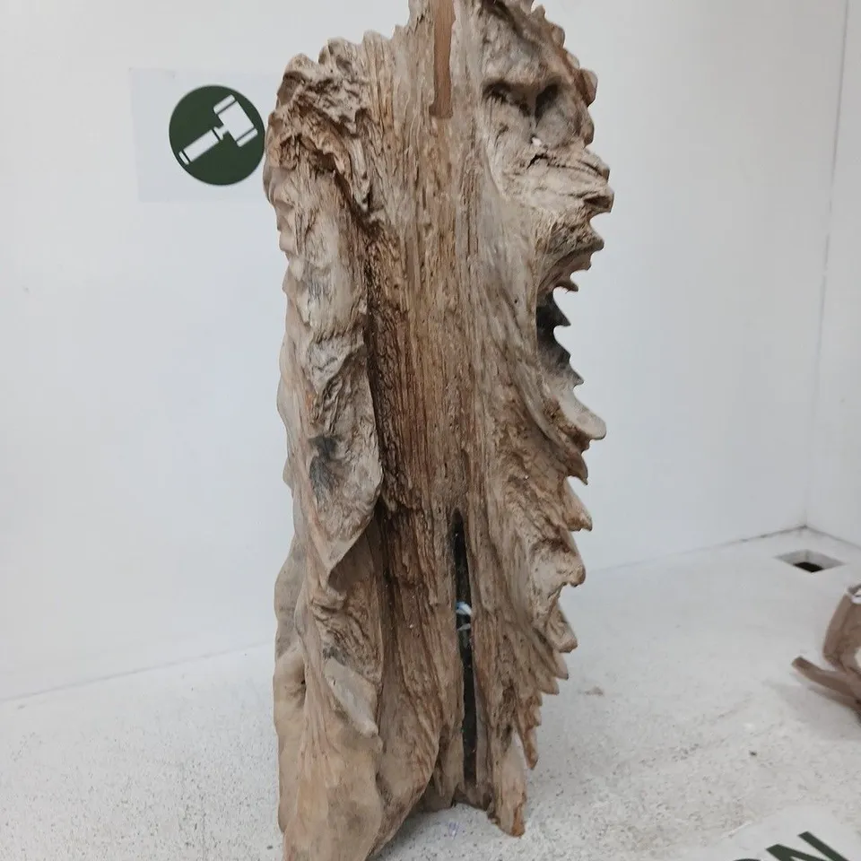 WOODEN EAGLE BUST SCULPTURE – CARVED BIRD HEAD