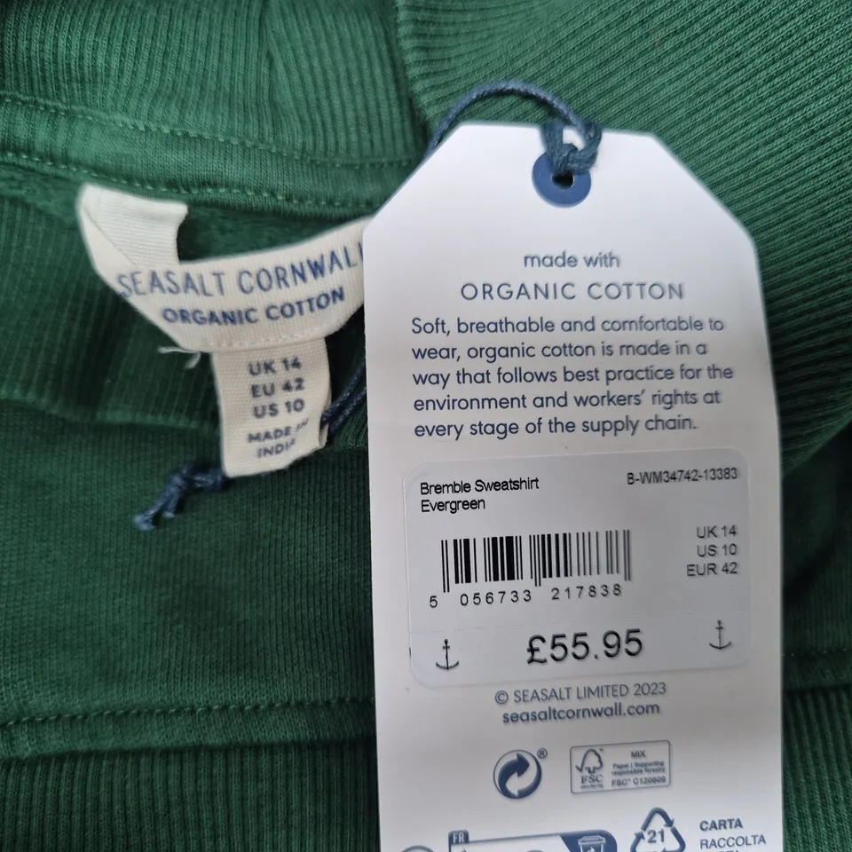 SEASALT BREMBLE SWEATSHIRT – EVERGREEN, UK 14