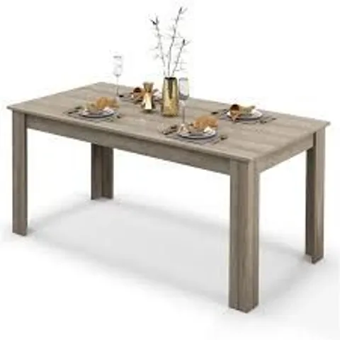 BOXED COSTWAY 63" DINING TABLE RECTANGULAR MODERN KITCHEN TABLE FOR 6 PEOPLE - OAK  