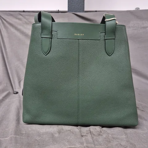 RADLEY LONDON GREEN PEBBLED LEATHER HANDBAG