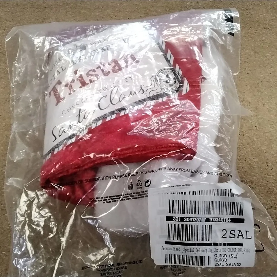 PERSONALISED SPECIAL DELIVERY TAG CHRISTMAS STOCKING RRP £14.99