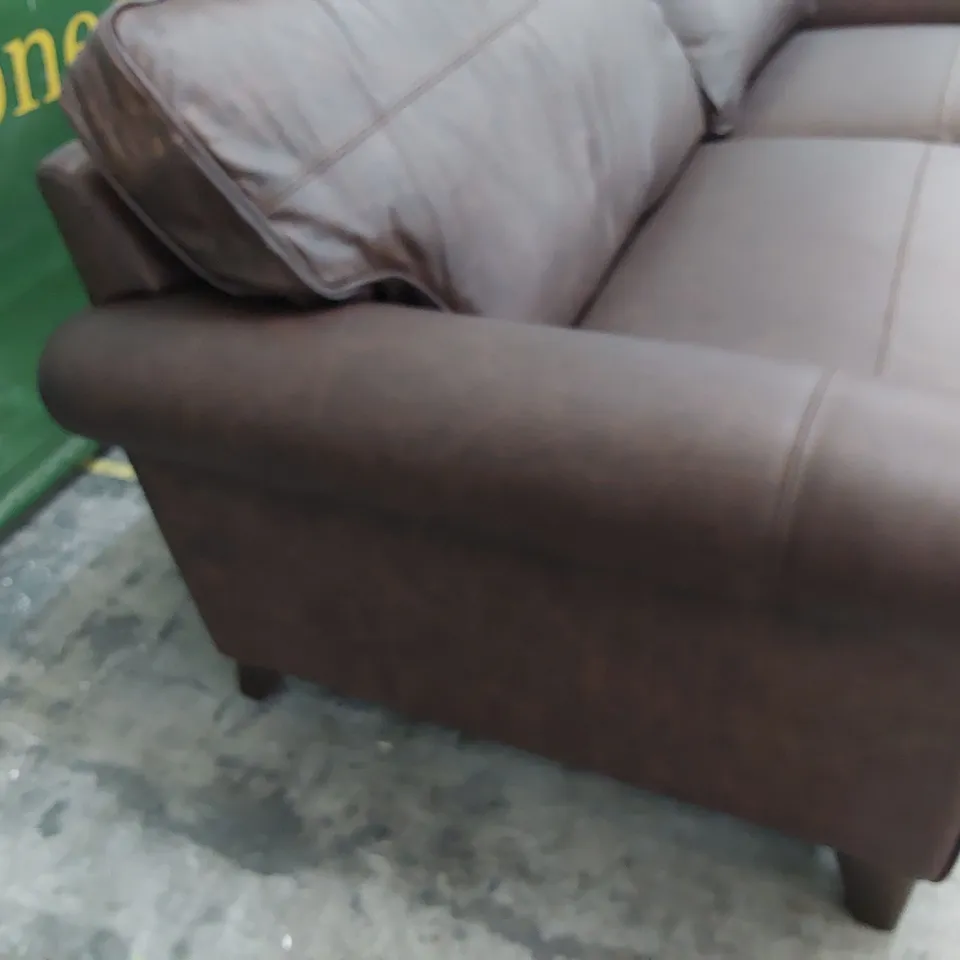 QUALITY BRITISH MADE LOUNGE Co FOUR SEATER SOFA BROWN LEATHER