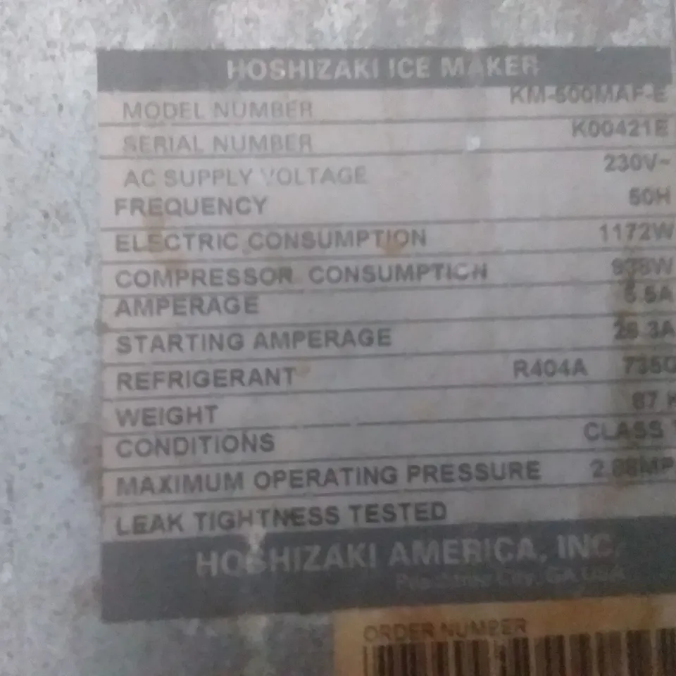 HOSHIZAKI KM-500MAF-E ICEBOX WITH BIN