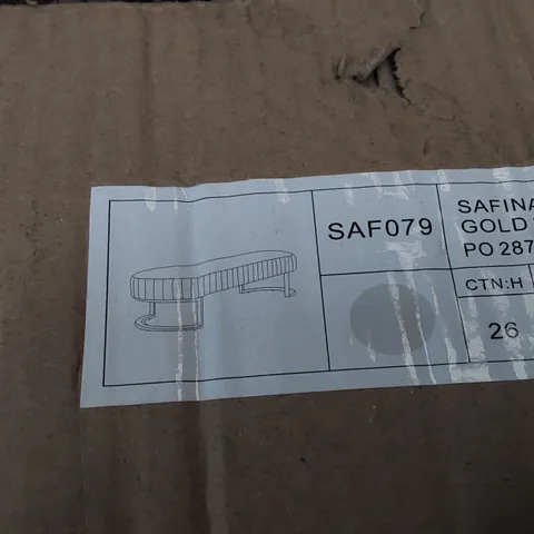 BOXED SAFINA STOOL IN GREY WITH GOLD LEGS (1 BOX)