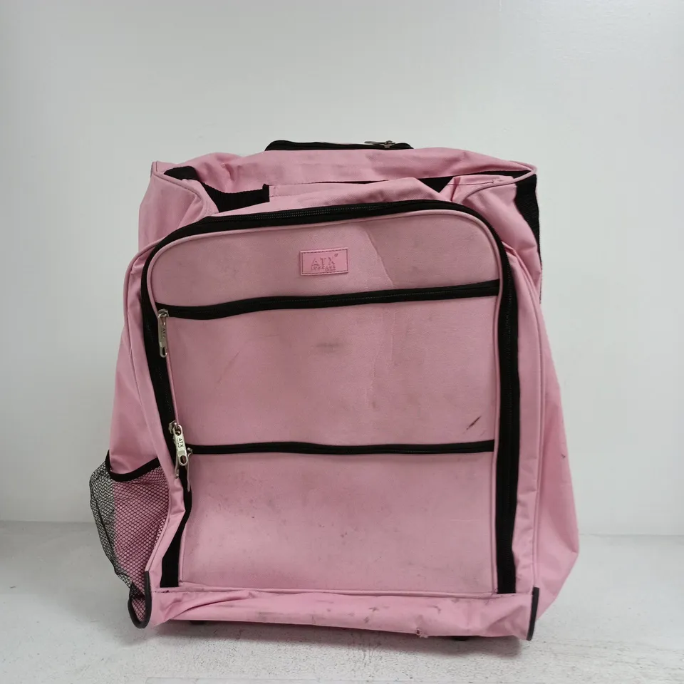 ATX PINK SUITCASE – FRONT POCKET & MESH SIDE POCKET