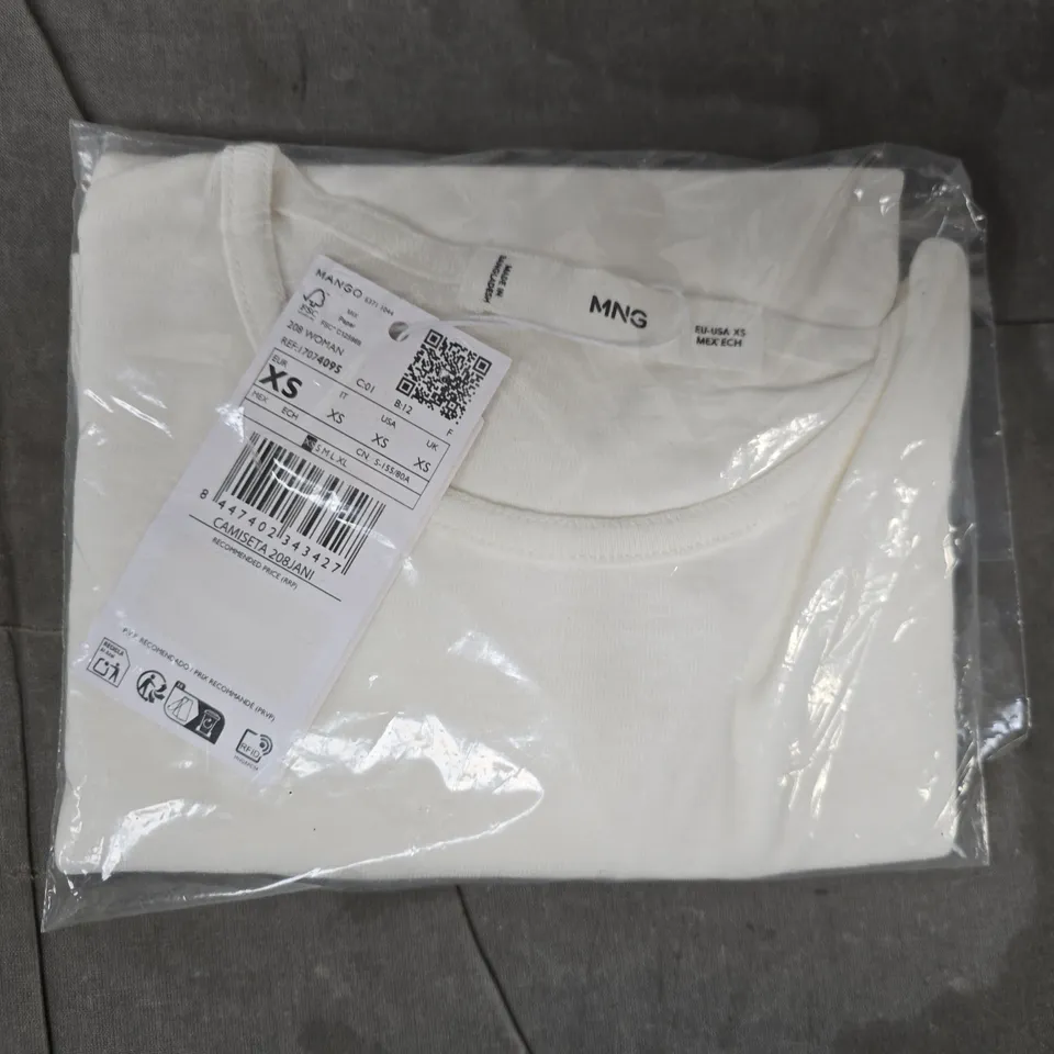 BAGGED MANGO COTTON SHORT-SLEEVED T-SHIRT IN WHITE SIZE XS