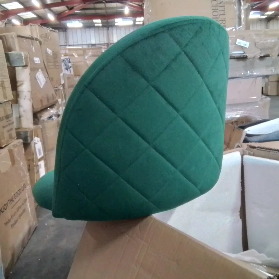 BOXED SHILOH SET OF TWO VELVET UPHOLSTERED GREEN DINING CHAIRS