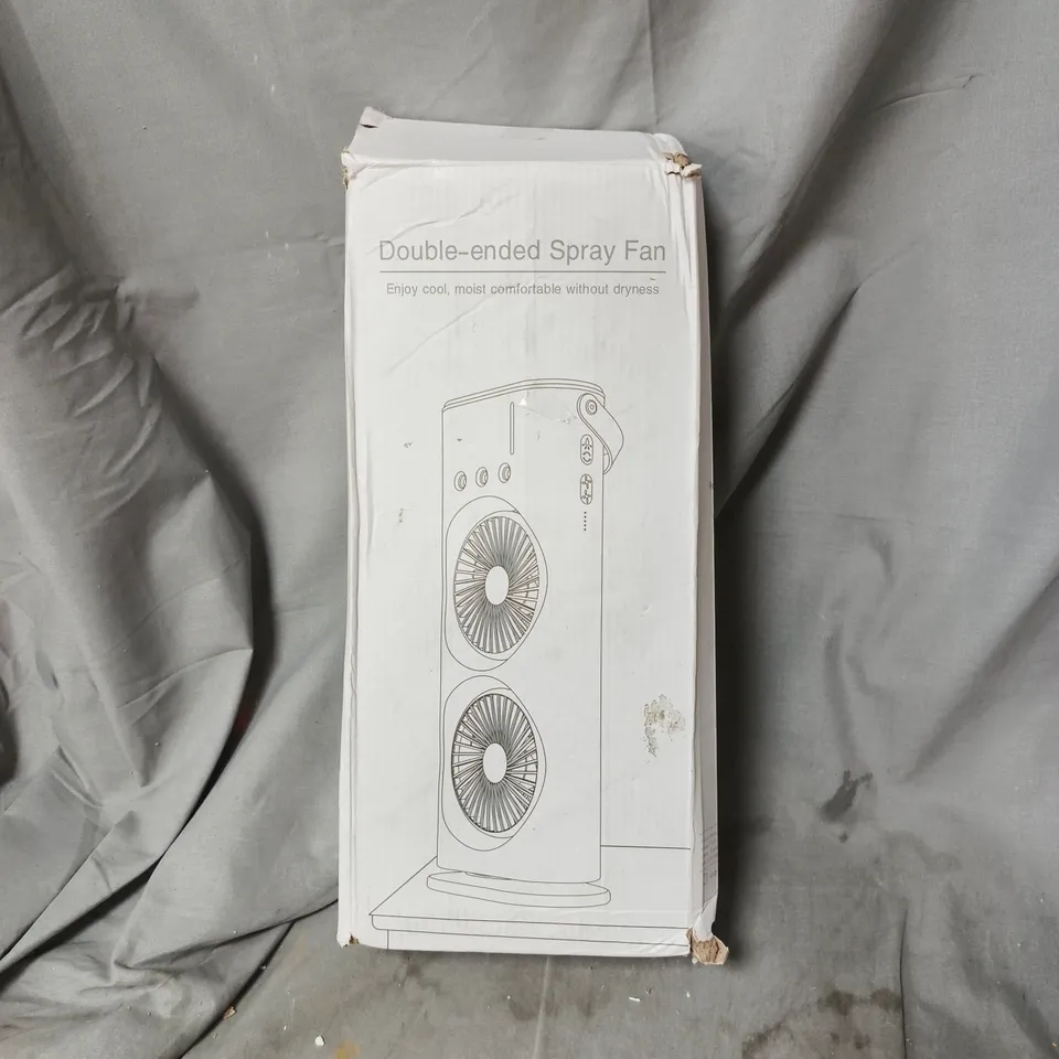 DOUBLE-ENDED SPRAY FAN – PORTABLE DUAL-FAN MISTING TOWER (BOXED)