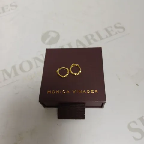 MONICA VINADER GOLD STONE ENCRUSTED HOOP EARRINGS