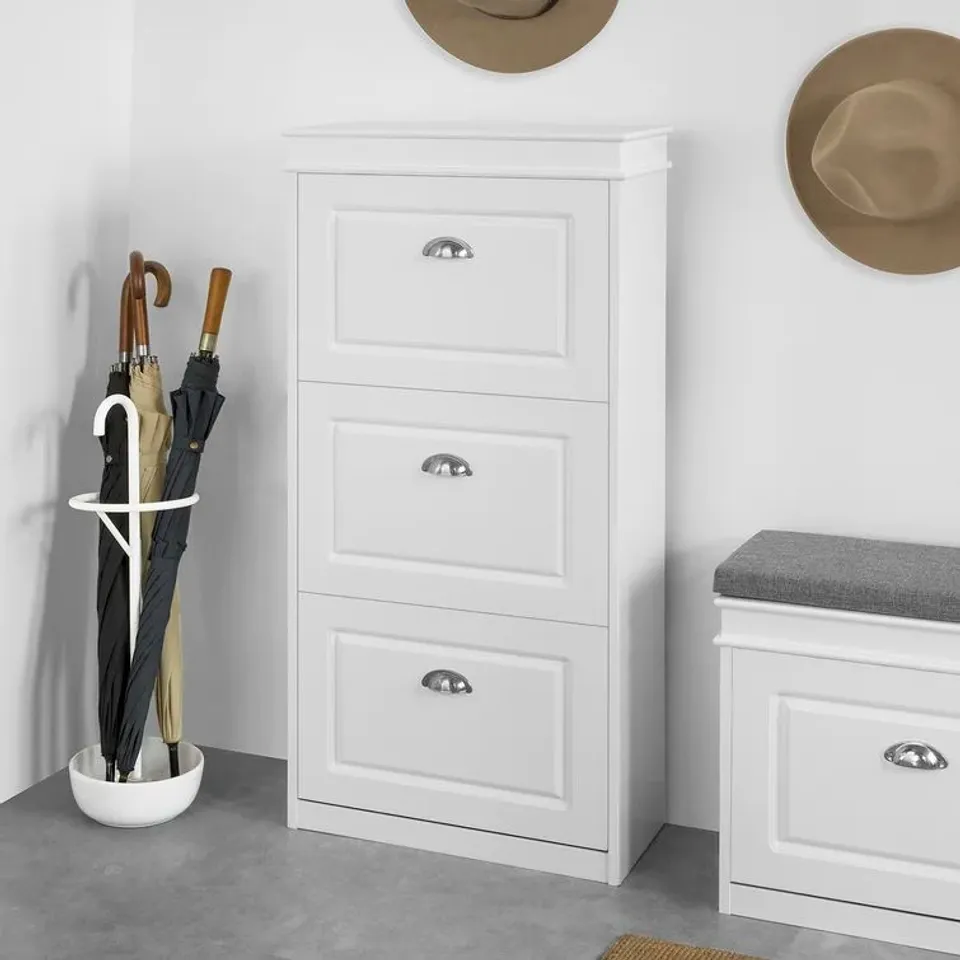 BOXED 12 PAIR FLIP DOWN SHOE STORAGE