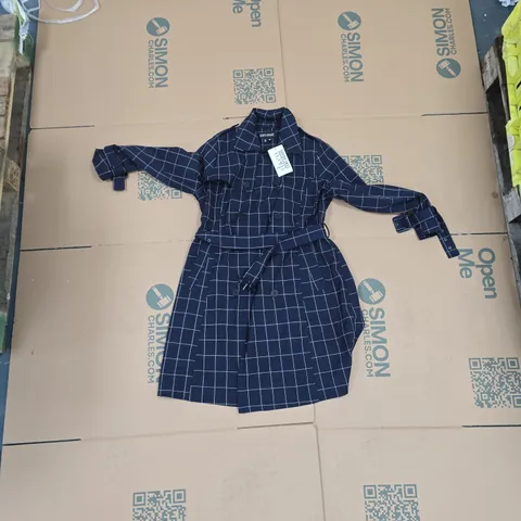 CENTIGRADE NAVY WINDOWPANE CHECK COAT – SIZE M