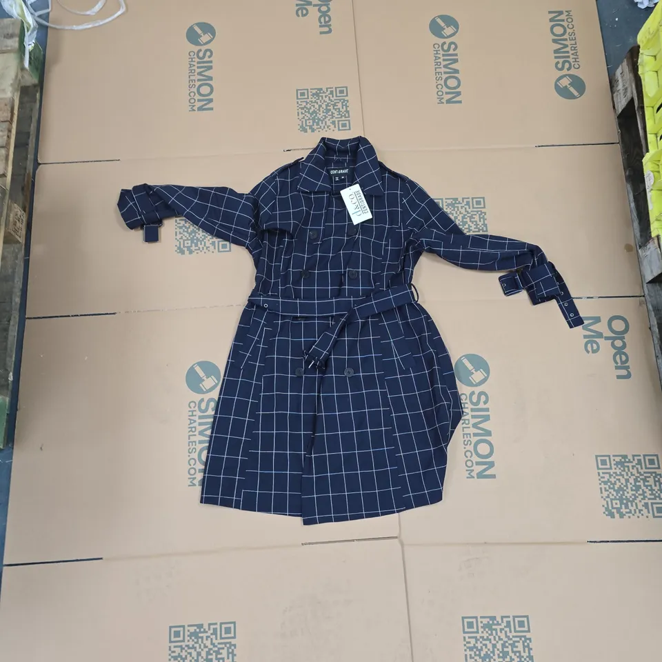 CENTIGRADE NAVY WINDOWPANE CHECK COAT – SIZE M