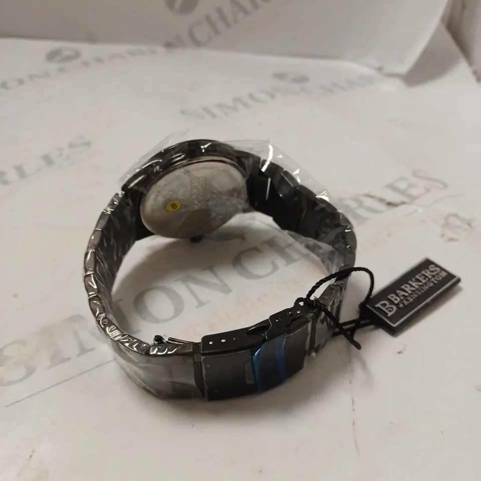 BOXED BARKERS OF KENSINGTON ENTOURAGE ROSE BLACK DIAL WATCH