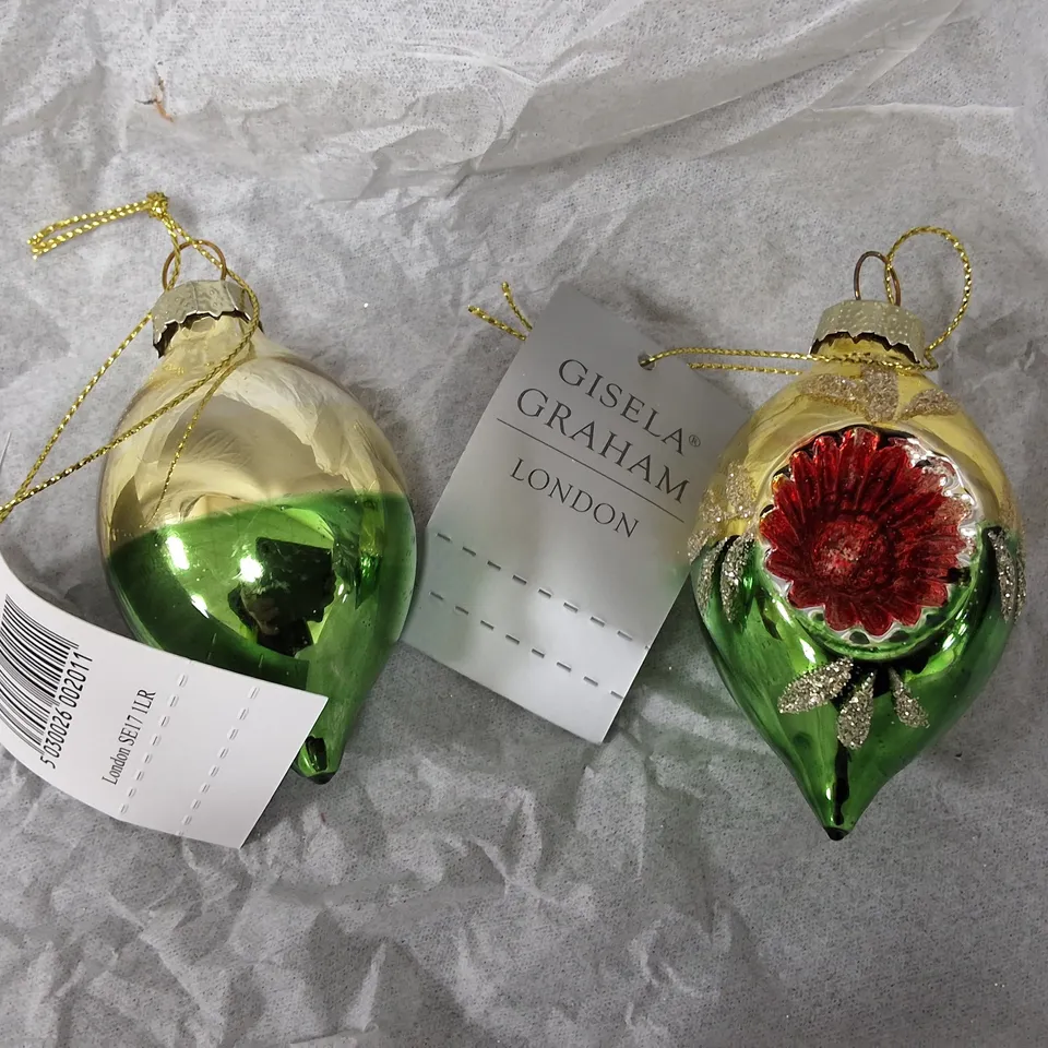 SET OF 12 GISELA GRAHAM DECORATIVE TREE BAUBLES