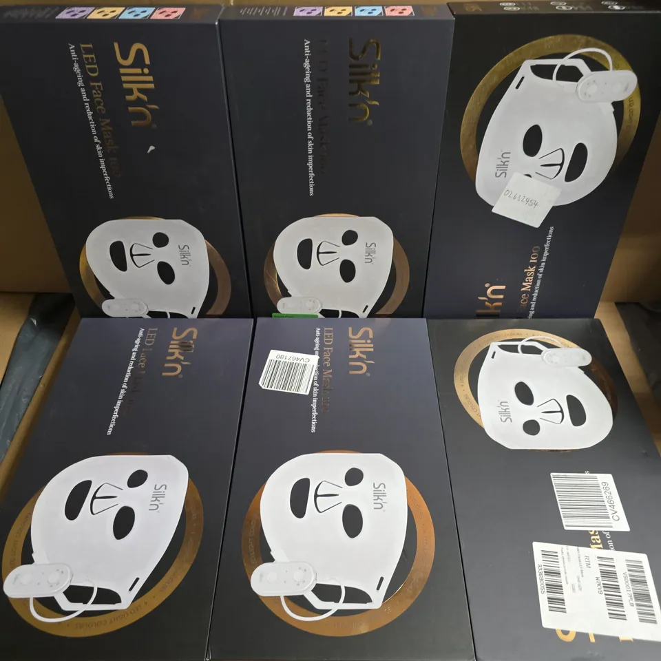 6 BOXED SILK'N LED FACE MASK 100