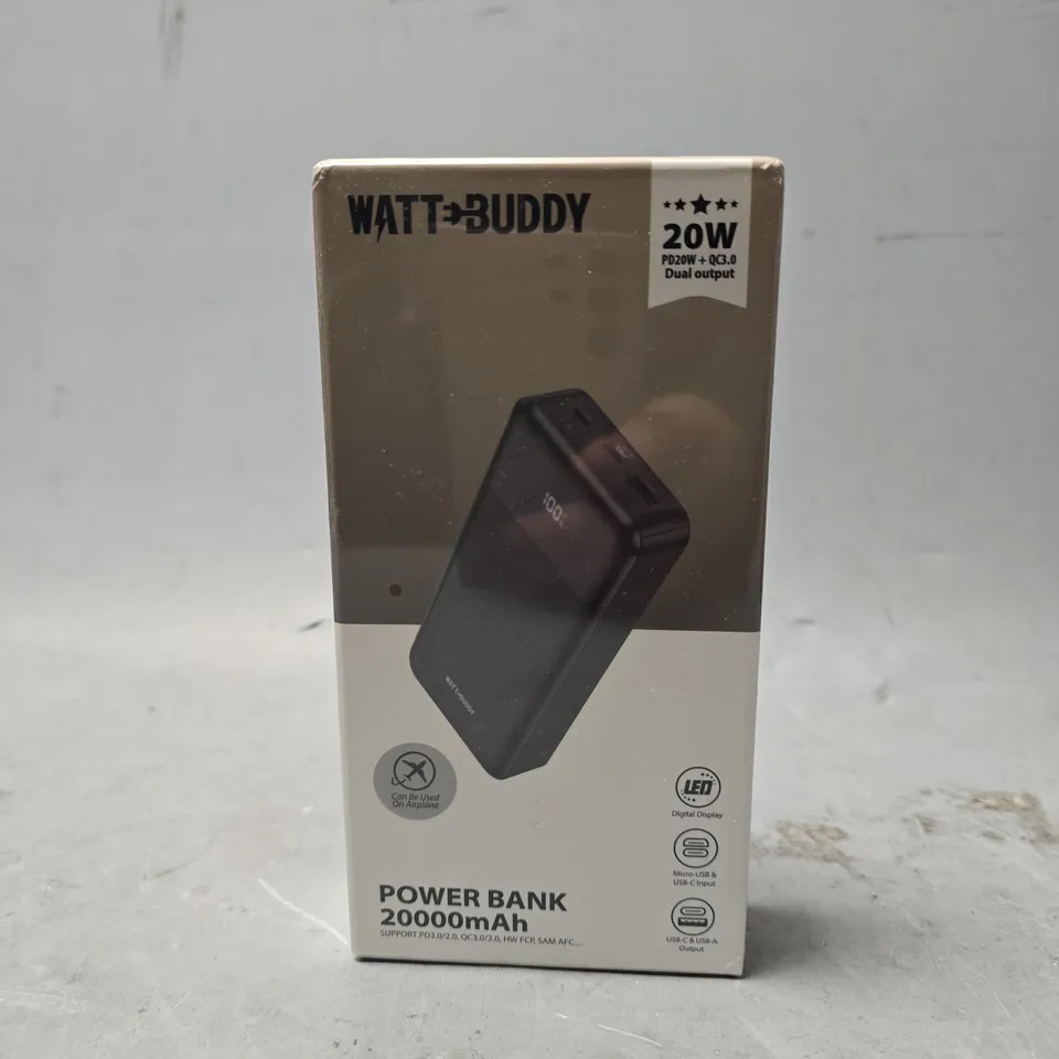 SEALED WATT BUDDY POWER BANK 20000MAH 