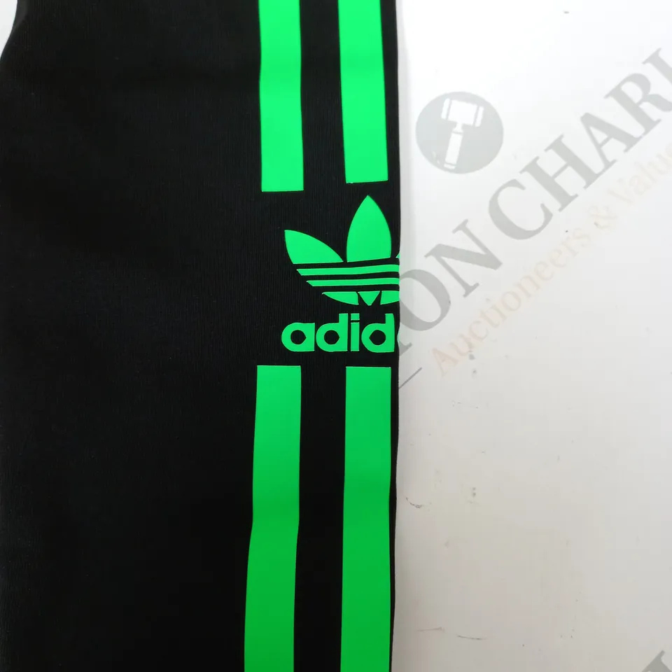 ADIDAS TROUSERS BLACK GREEN-STRIPED SMALL