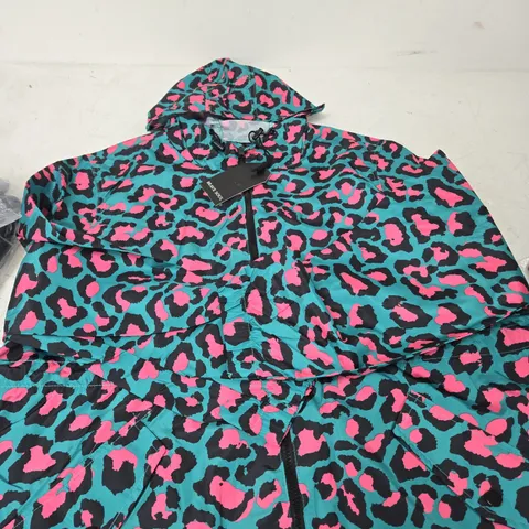 BRAVE SOUL WOMEN'S JADE/PINK LEOPARD JACKET β UK 22